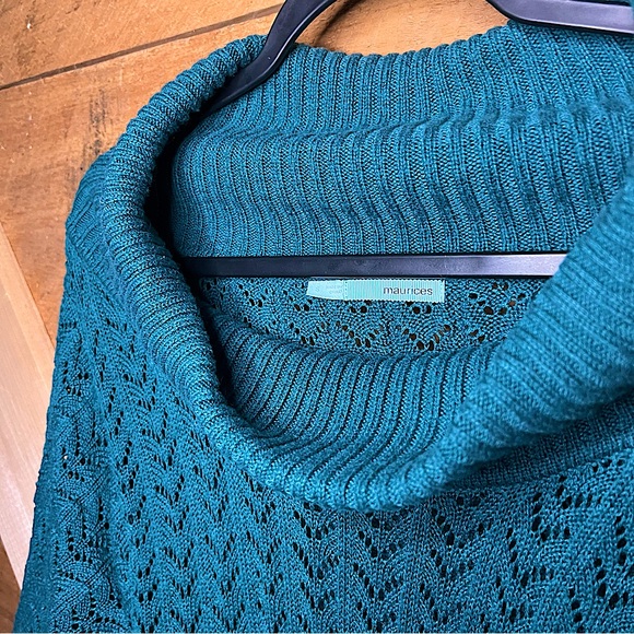 Maurices Women’s Small Short Sleeve Sweater Cowl Neck Jade Fitted Waist Top - Picture 4 of 8